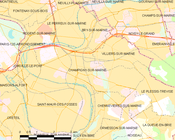 Champigny-sur-Marne所在地圖 ê uī-tì