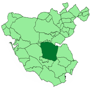Español: Situación de Alcalá de los Gazules en la provincia de Cádiz