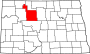 Map of North Dakota highlighting Ward County.svg