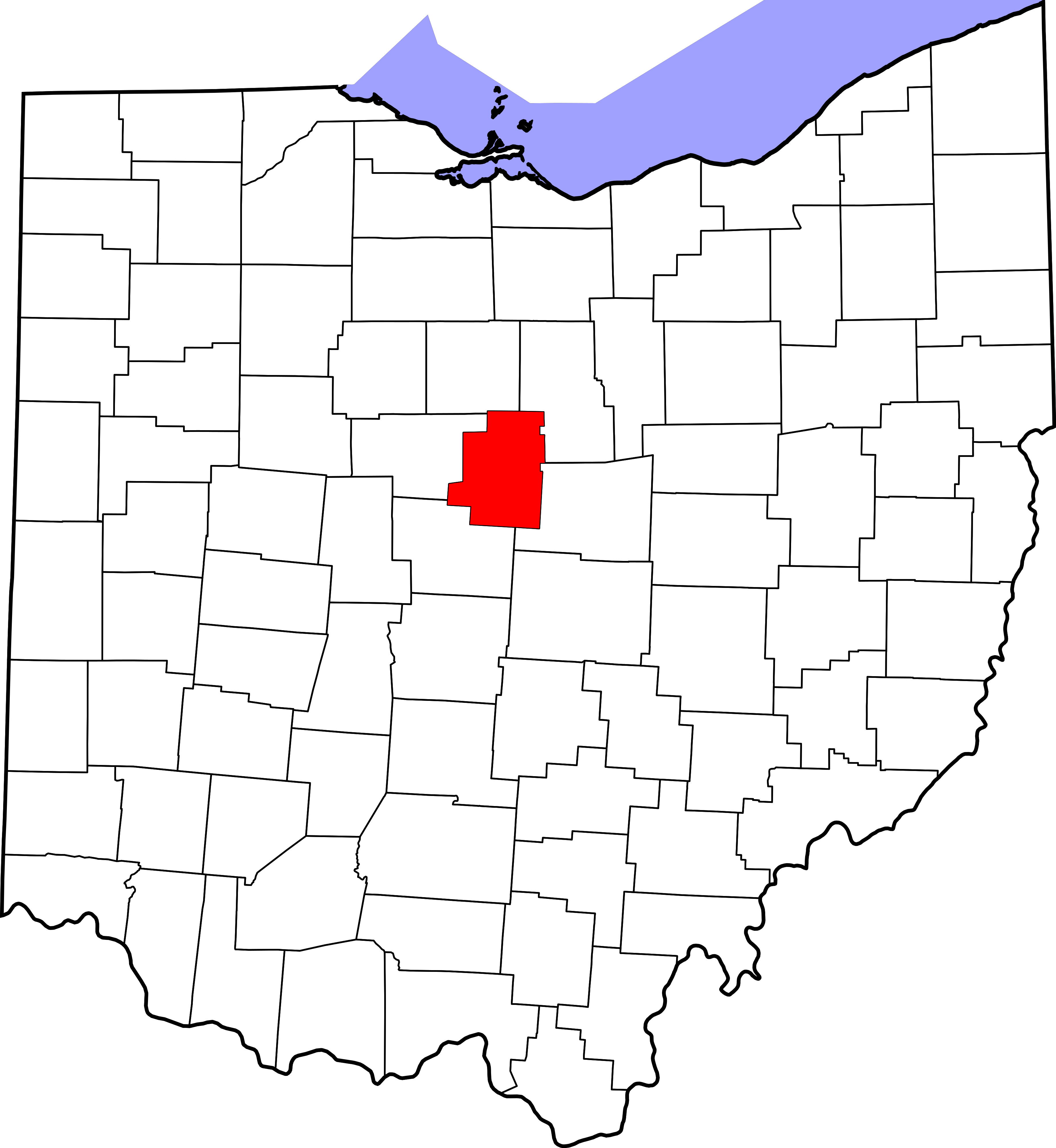 File Map Of Ohio Highlighting Morrow County Svg Wikimedia Commons