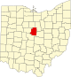 Localização do Map of Ohio highlighting Morrow County