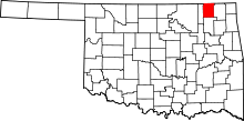 Map of Oklahoma highlighting Nowata County.svg