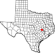 Map of Texas highlighting Burleson County.svg