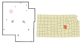 Marion County Kansas Incorporated and Unincorporated areas Durham Highlighted.svg