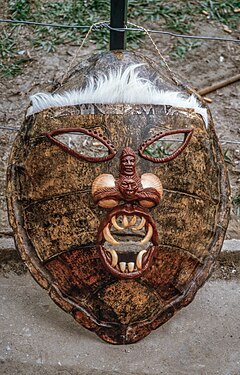 Mask made from a turtle shell at a market in Buenos Aires