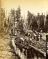 Men on log in chute filled with water, Washington, circa 1889-1891 (BOYD+BRAAS 128).jpg