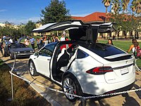 Tesla Model X (and the DMC DeLorean in the background)