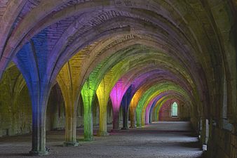 Vaulted monks' cellarium, Fountains Abbey