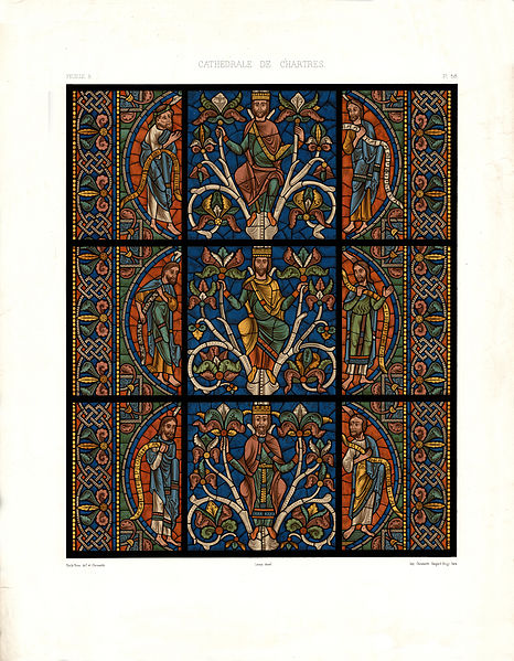File:Monografie de la Cathedrale de Chartres - Atlas - Vitrail del arbre de Jesse Feuille B - Chromolithographie.jpg