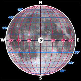 Selenographic coordinates coordinate system