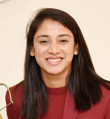 Ms. Smriti Mandhana, Arjun Awardee (Cricket), in New Delhi on July 16, 2019 (cropped).jpg