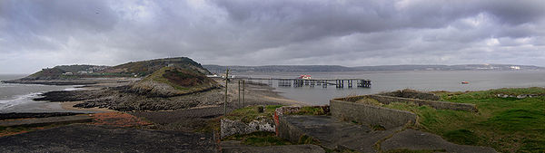 Bracelet bay, Mumbles and Swansea bay, seen from the Mumbles Lighthouse Mum lslade sm.jpg