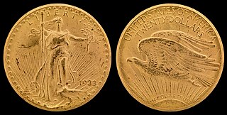 1933 double eagle Twenty-dollar American gold coin minted in 1933