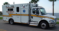 A typical American ambulance, operated by the Longboat Key fire department.