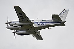 Beechcraft King Air C90 used for cloud seeding operations OH-BAX, Beechcraft C90 King Air (17802311604).jpg