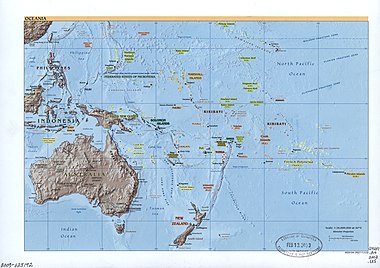 نقشه سیاسی اقیانوسیه.