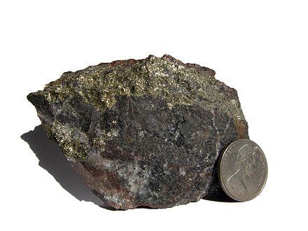 Chalcopyrite-rich ore specimen from Olympic Dam