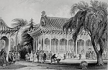 Palast in Peking, historische Zeichnung