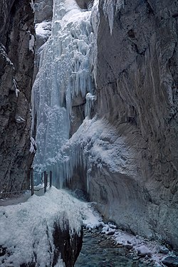 Ущелье Партнахкламм зимой. 28 января 2008 г.