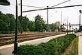 An Amtrak train flies by Perryville station towards New York City.