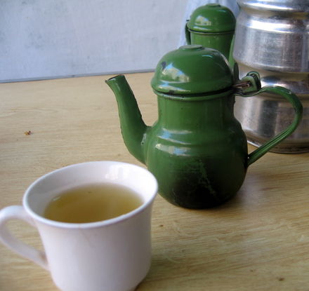 A pot of Kawa, known as "Green Tea"