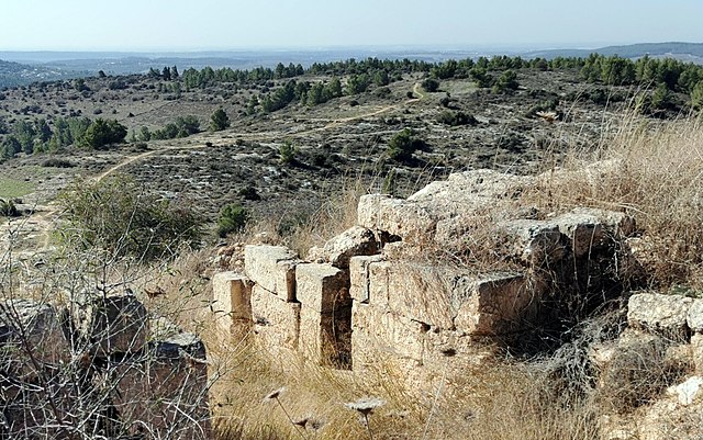 A fortified gate dating from the 2nd century BC at Horvat ’Eqed, possibly built by Seleucid general Bacchides