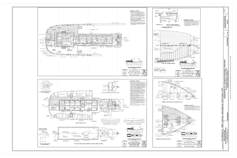 File:Plan of Cabin Deck, Plan of Boat Deck and House Tops, Plan of Tween Deck, Plan of Fo'c'sle Deck - Steam Schooner WAPAMA, Kaiser Shipyard No. 3 (Shoal Point), HAER CAL,21-SAUS,1- (sheet 5 of 8).png