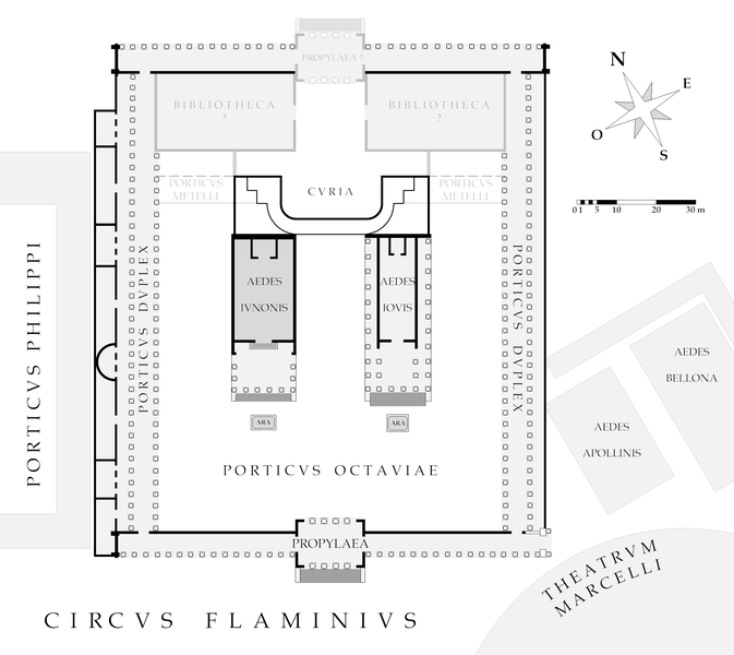 Plan du portique augustéen.