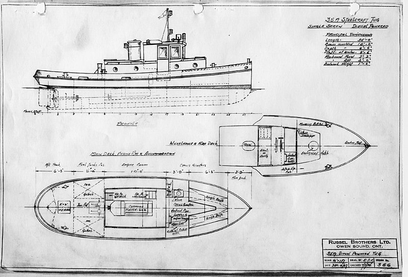 File:Plans for Russel Brothers 35 foot steelcraft tugs of 1947.jpg