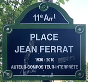Plaque Place Jean Ferrat - Paris XI (FR75) - 2021-06-10 - 1.jpg
