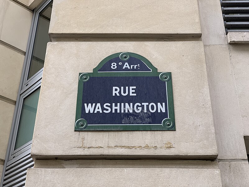 File:Plaque Rue Washington - Paris VIII (FR75) - 2021-08-22 - 2.jpg