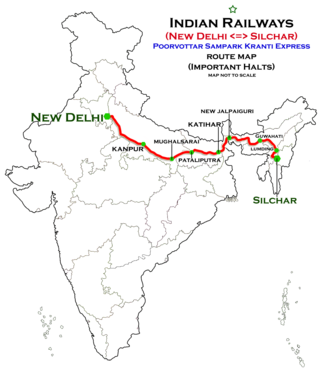 <i>Silchar–New Delhi Poorvottar Sampark Kranti Express</i> Train in India
