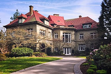 The Pittock Mansion is a French Renaissance-style château in the West Hills of Portland, Oregon, USA. It was constructed in 1909 by London-born publisher and business tycoon Henry Pittock as a private residence