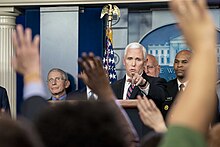 President Trump, Vice President Pence, and Members of the Coronavirus Task Force Brief the Press (49646455787).jpg