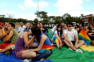 Anti-discrimination protest in Brasilia. Protesto contra Homofobia Parque Brasilia.jpg