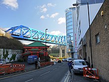 A Chinese restaurant has since been built on the site of the station Queen Elizabeth II Metro Bridge - geograph.org.uk - 1158395.jpg