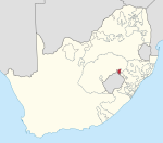 Situación xeográfica de QwaQwa (mapa políticu de Sudáfrica)