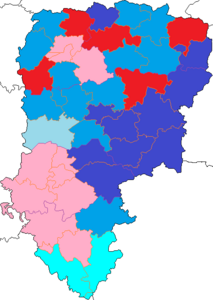Nuance politique des candidats arrivés en tête dans chaque canton au 1er tour dans le département de l'Aisne.