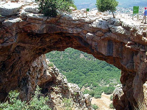 Keshet Cave (Rainbow Cave or Cave of the Arch), a natural arch on the ridge north of Nahal Betzet, Galilee