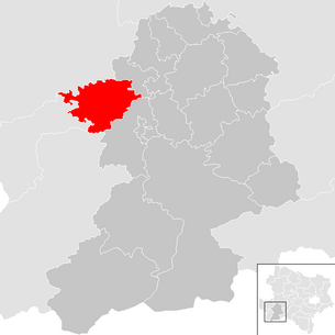 Location of the municipality of Randegg in the Scheibbs district (clickable map)