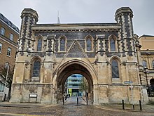 The gateway as restored in 2018 Reading Abbey Gateway restored 2018-04-15 16.38.31.jpg