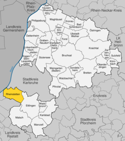 Poziția localității Rheinstetten