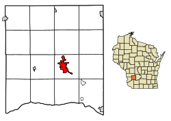 Richland County Wisconsin Incorporated and Unincorporated areas Richland Center Highlighted.svg