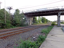 Site of the proposed Ridgefield station looking south at the Northern Branch tracks RidgefieldNorthernBranch.JPG