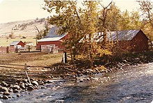 Farm along a creek in Roscoe, September 1978