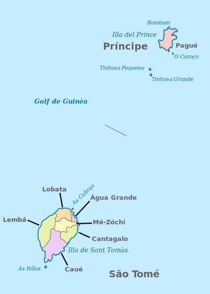 File:São Tomé and Príncipe, administrative divisions - oc - colored.svg