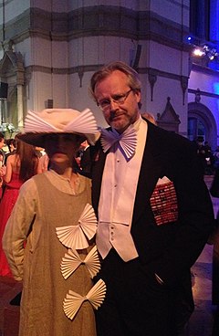 Anna Bengtsson och Ola Wallin på SF-bokhandelns bal 23 augusti 2014