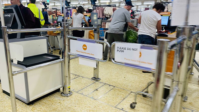 File:Sainsburys checkout barriers 1.jpg