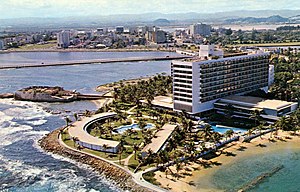 Caribe Hilton c.1960 tournament venue. San Juan - Aerial view of Caribe Hilton.jpg