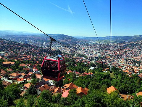 Sarajevo cable car, reopened in 2018.